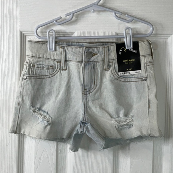Art Class Shorts Girls Size M(8)  Blue Light Wash Denim Cut-Off Shorts - Picture 1 of 7